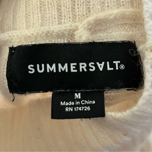 Summersalt Luxe Cashmere Blend Funnel Cream Cashmere-Blend Sweater size Medium - Picture 4 of 8